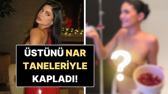 Kylie Jenner Nar Taneleriyle Kaplı Büstiyeriyle Ürün Tanıttı!