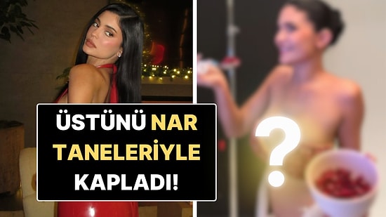 Kylie Jenner Nar Taneleriyle Kaplı Büstiyeriyle Ürün Tanıttı!
