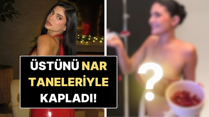 Kylie Jenner Nar Taneleriyle Kaplı Büstiyeriyle Ürün Tanıttı!