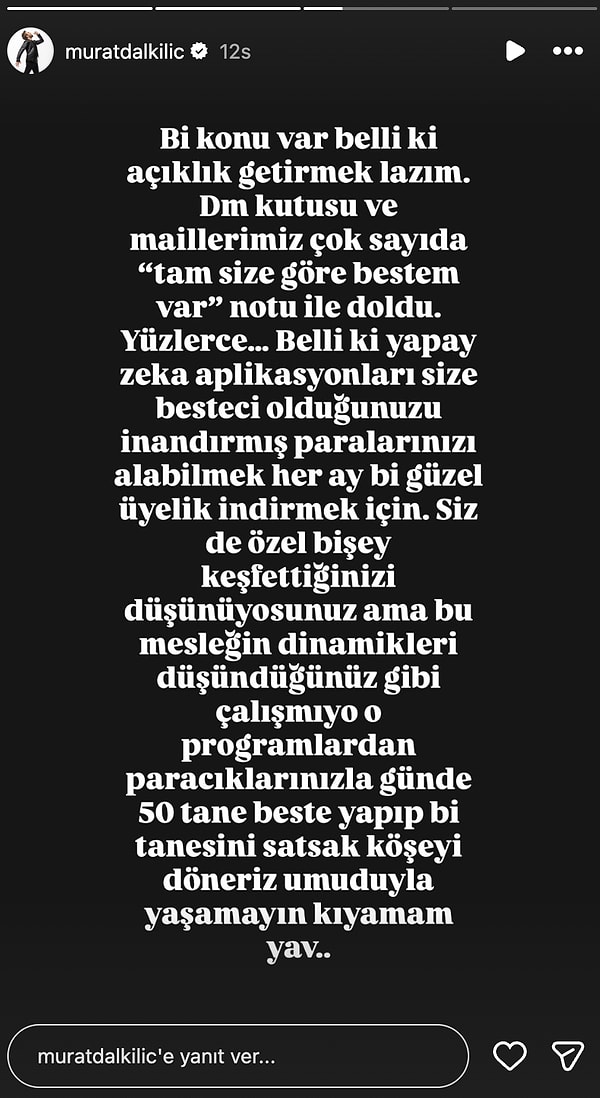 Bu çıkışın ardından Murat Dalkılıç’tan bir yapay zeka sitemi daha geldi.