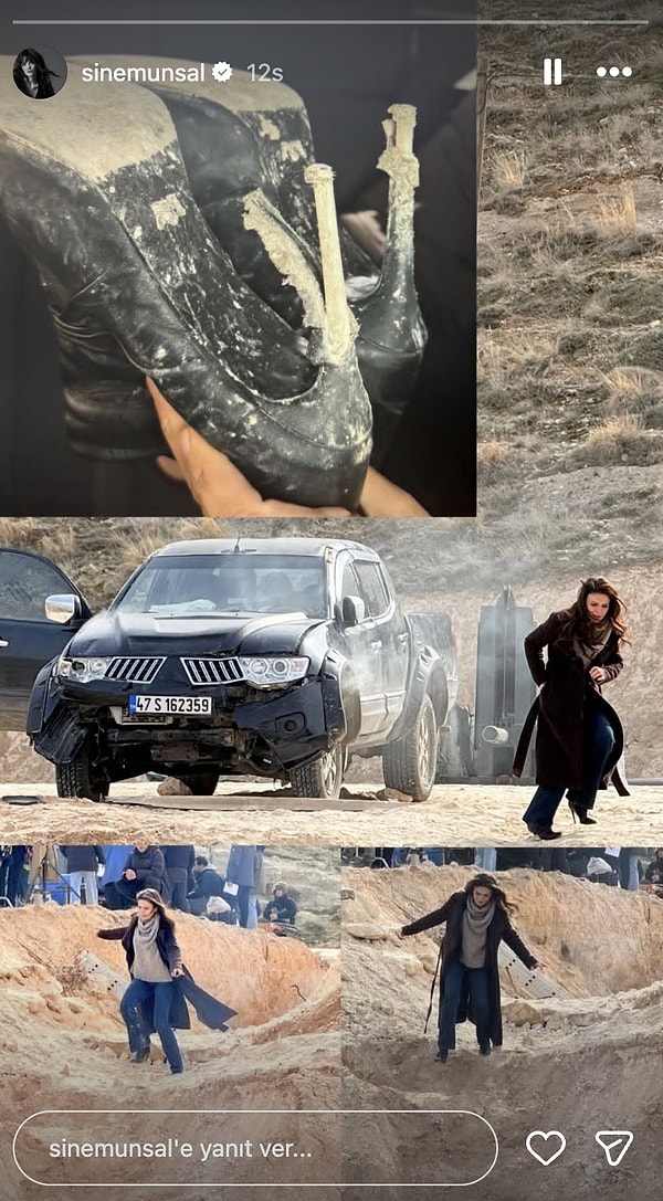 Uzak Şehir'in Alya'sı Sinem Ünsal, yeni bölümdeki zorlu sahnenin kamera arkasını yayınladı.