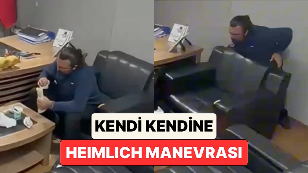 Osmaniye'de Tek Başınayken Boğazına Yemek Kaçan Adam Kendi Kendine Heimlich Manevrası Uyguladı