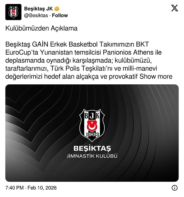 Beşiktaş tepki çeken pankartla ilgili açıklama yaptı. 👇