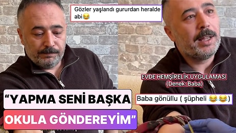 Hemşirelik Okuyan Kızının Kan Alma Pratiği Yapması İçin Gönüllü Olan Babanın Zor Anları