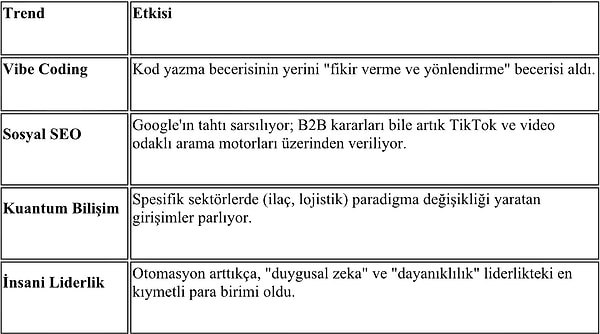 2026'da Öne Çıkan Diğer Kritik Başlıklar