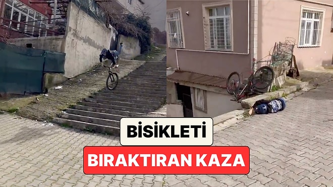 Bisikletiyle Merdivenlerden İnen Bir Genç Kendisine Bisikleti Bıraktıran Kazayı Paylaştı