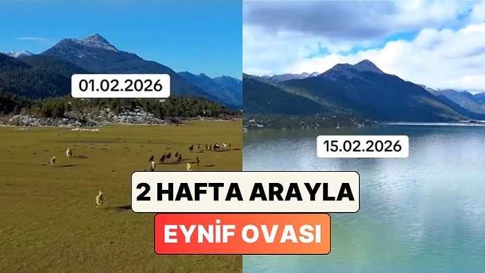 Antalya-Konya Yolunda Bulunan Eynif Ovası'nın 2 Hafta Arayla Çekilen Görüntüleri Paylaşıldı