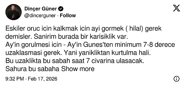 Ramazan'da ilk oruç tartışmasına astrolog Dinçer Güner de katıldı.