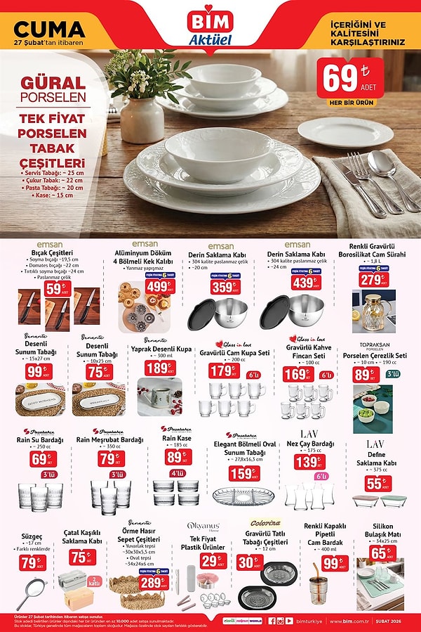 Güral Porselen Tek Fiyat Porselen Tabak Çeşitleri 69 TL