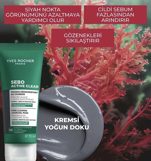 Yves Rocher Kömür Maskesi ile siyah noktalara ve parlamaya veda edin!