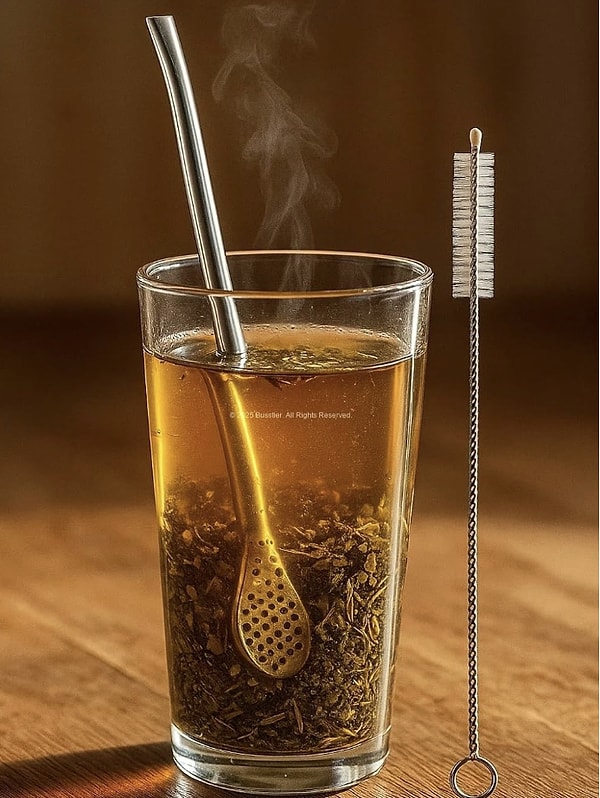 Şık sunumlar ve temiz içim: Busstier süzgeç uçlu metal pipet seti!