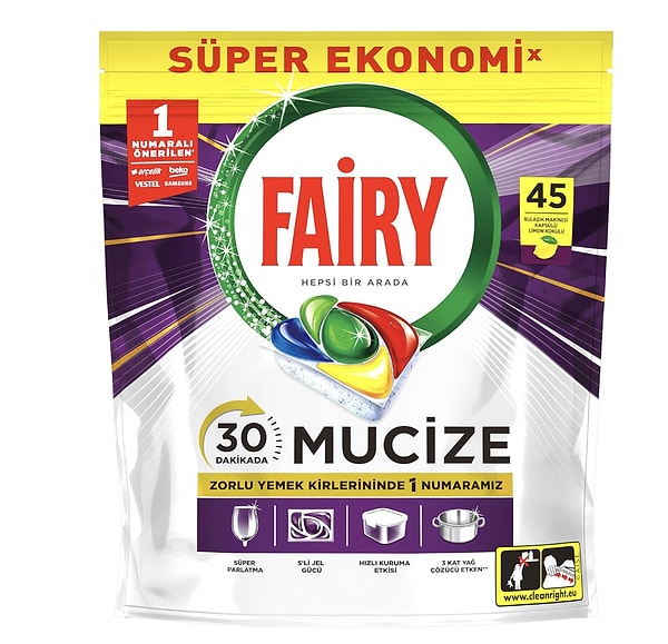 Ev ekonomisine katkı: Fairy Mucize Bulaşık Makinesi Tableti indirimde!