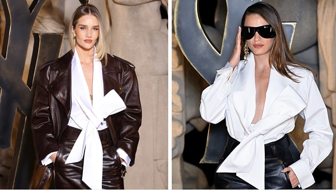 Serenay Sarıkaya Turned Heads at Paris Fashion Week in the Same Outfit as Rosie Huntington-Whiteley