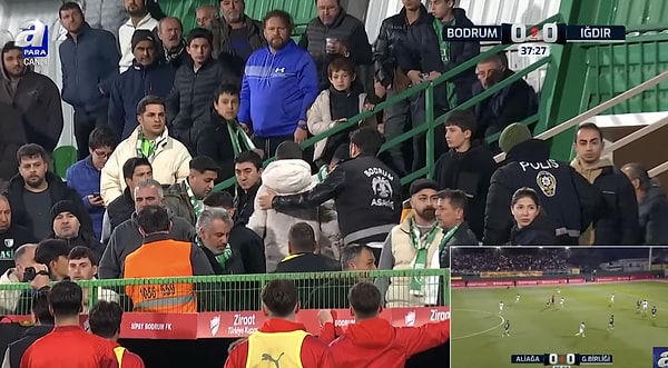 Taraftar stadyumdan atıldı.