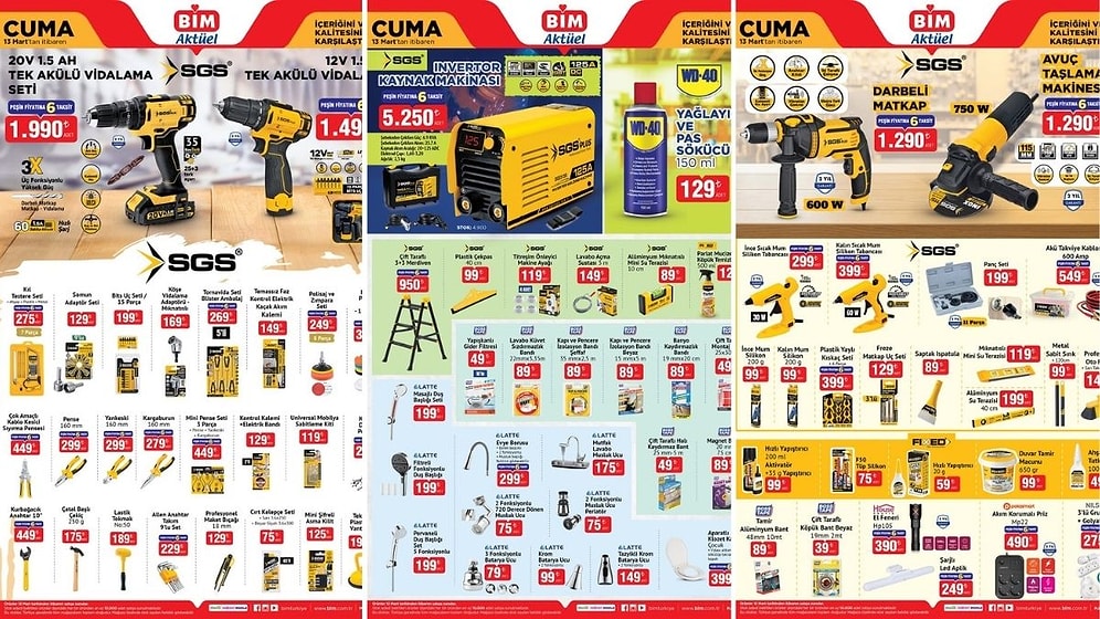 BİM'e Yapı Market Ürünleri Geliyor! 13 Mart 2026 BİM Aktüel Kataloğu