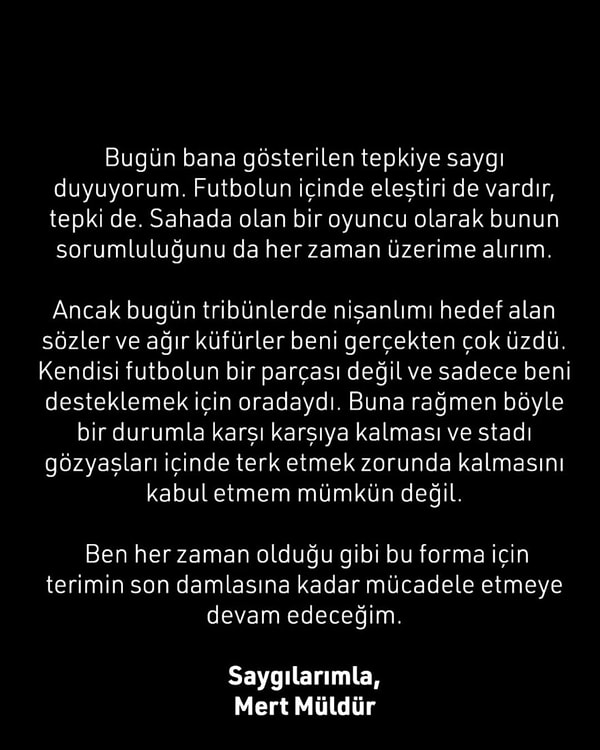 İşte o paylaşım: