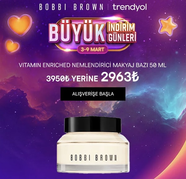 Güzellik uykusundan indirimle uyanın: Bobbi Brown’da %25 net indirim!