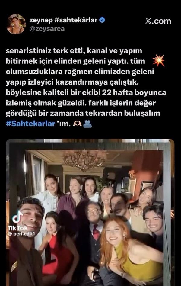 Dizinin oyuncularından usta isim Tamer Levent, bir izleyicinin yaptığı sitemli paylaşımı paylaştı.