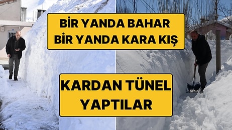 Kar Kalınlığı İnsan Boyunu Aştı: Kardan Tünelle Evlerine Gidiyorlar!