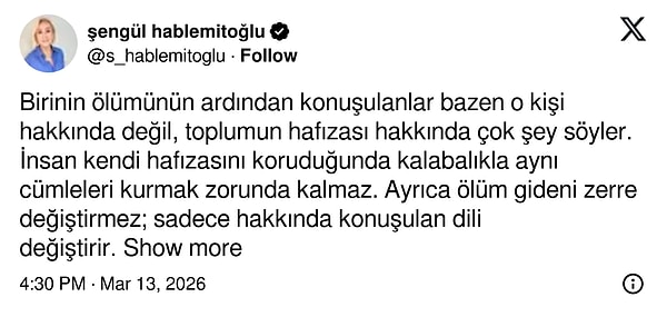"Bazen en dürüst şey susmak ve kendi düşünceni korumaktır."