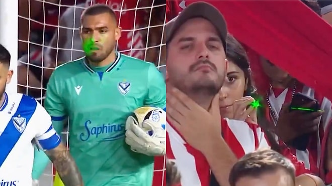 Busted! Cameraman Catches Fan Trying to Blind Opponent Goalie with a Laser During the Match