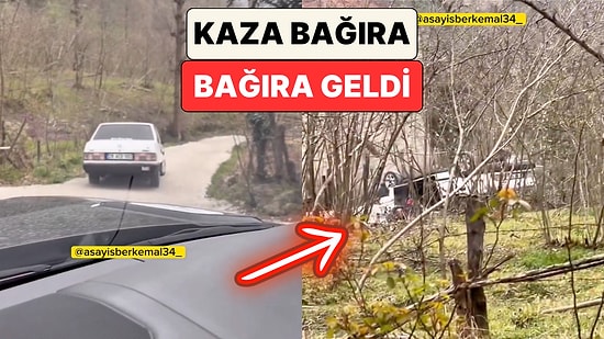 Bir Vatandaş Kendilerini Geçmeye Çalışan Sürücü İçin "Birini Yiyecek" Dediği Sırada Araba Takla Attı
