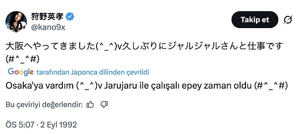 Japon komedyen Eiko Kano'nun attığı bir tweet yeniden gündem oldu.