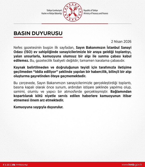 Bakanlığın açıklaması 👇