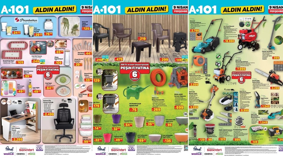 A101'e Çim Biçme Makinesi Geliyor! 9 Nisan 2026 A101 Aldın Aldın Kataloğu