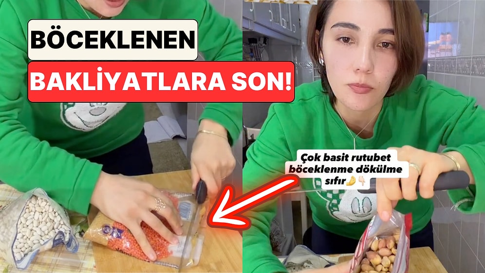 Böceklenen Bakliyatlara Son: Bir İçerik Üreticisi Sadece Bir Bıçakla Bakliyat Saklama Yöntemini Paylaştı