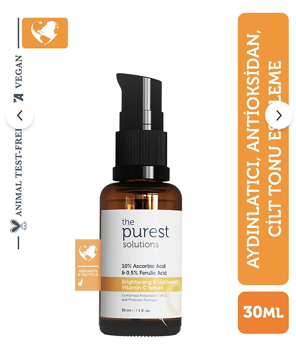 Cilt bakımında Purest rüzgarı: Aydınlatıcı C Vitamini Serumu!