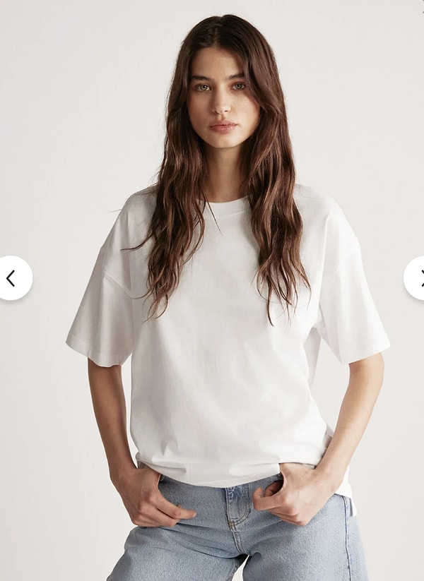 %100 Organik Pamuk Konforu: Grimelange Beyaz T-shirt!