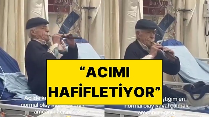 Acile Giden Vatandaş “Acımı Hafifletiyor” Diyerek Bir Anda Kaval Çalmaya Başladı