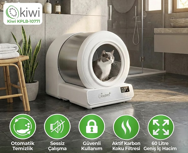 Kedi sahiplerine müjde: Kiwi Akıllı Kendi Kendini Temizleyen Tuvalet!