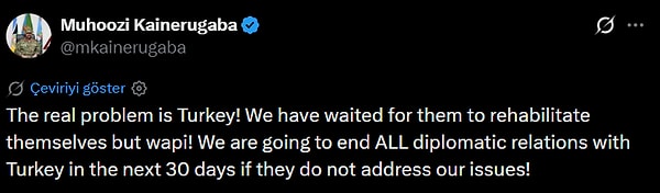 The statements made by Kainerugaba from his X account are as follows: