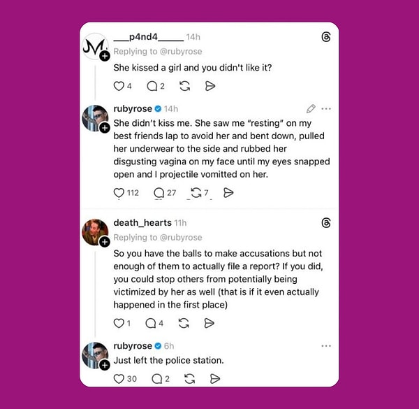 Ruby Rose’un açıklamaları kısa sürede sosyal medyada geniş yankı uyandırdı.