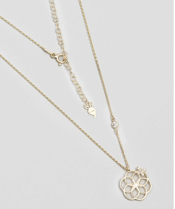 18 ayar sarı altın kaplama gümüş kolye, 2.490 TL yerine 1.494 TL.