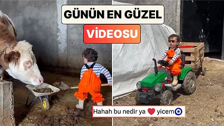 23 Nisan'da Bir Günlüğüne Çiftliğin Başına Geçirilen Minik Kendine Uygun Ekipmanlarla Hayvancılık Yaptı