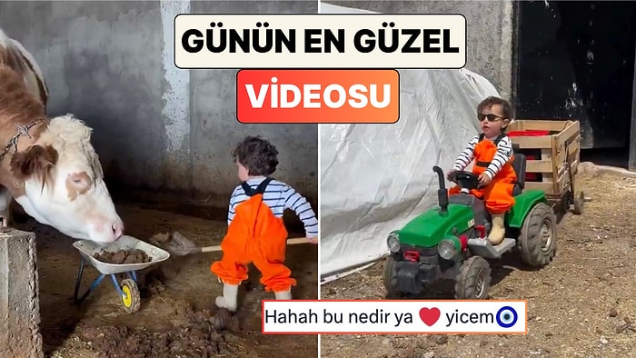 23 Nisan'da Bir Günlüğüne Çiftliğin Başına Geçirilen Minik Kendine Uygun Ekipmanlarla Hayvancılık Yaptı