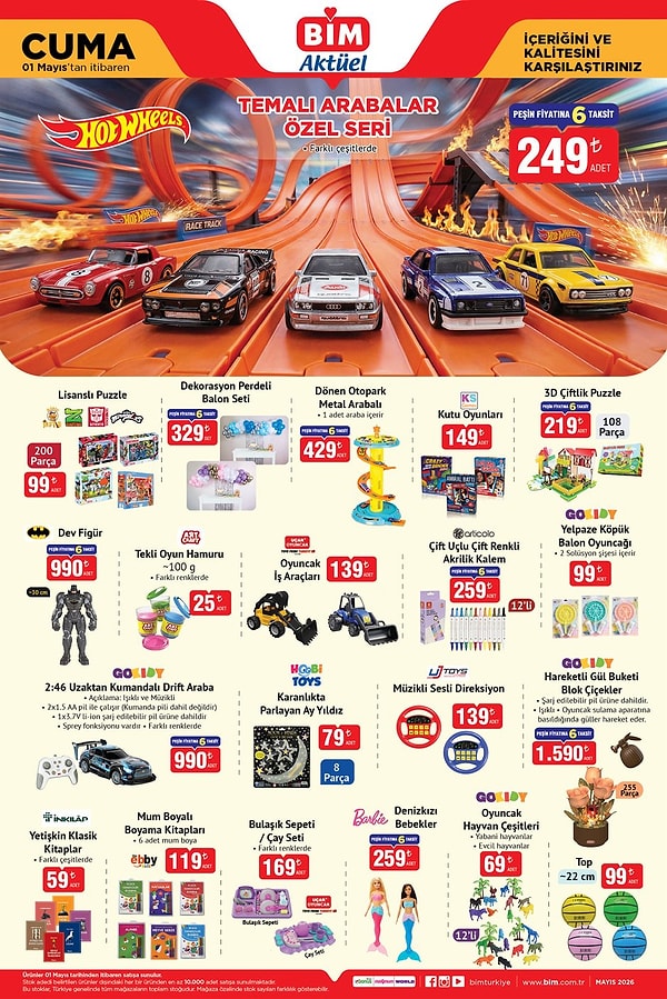 HotWheels Temalı Arabalar Özel Seri 249 TL