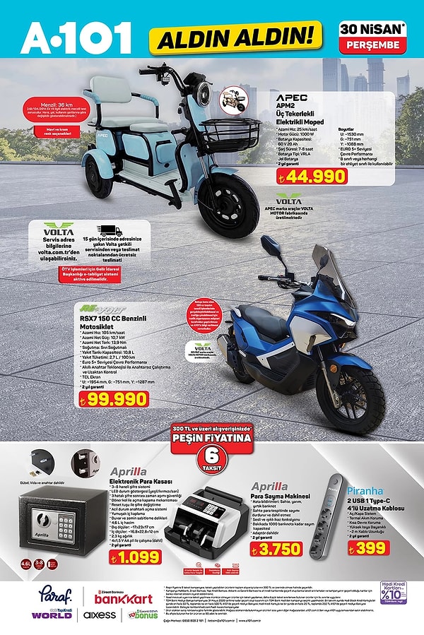 Aprilla Para Sayma Makinesi 3.750 TL