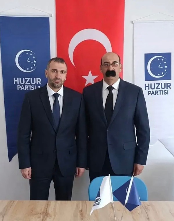 Huzur Partisi’nin ilçe başkanı Orhan Avcı, bıyıklarıyla gündemde.