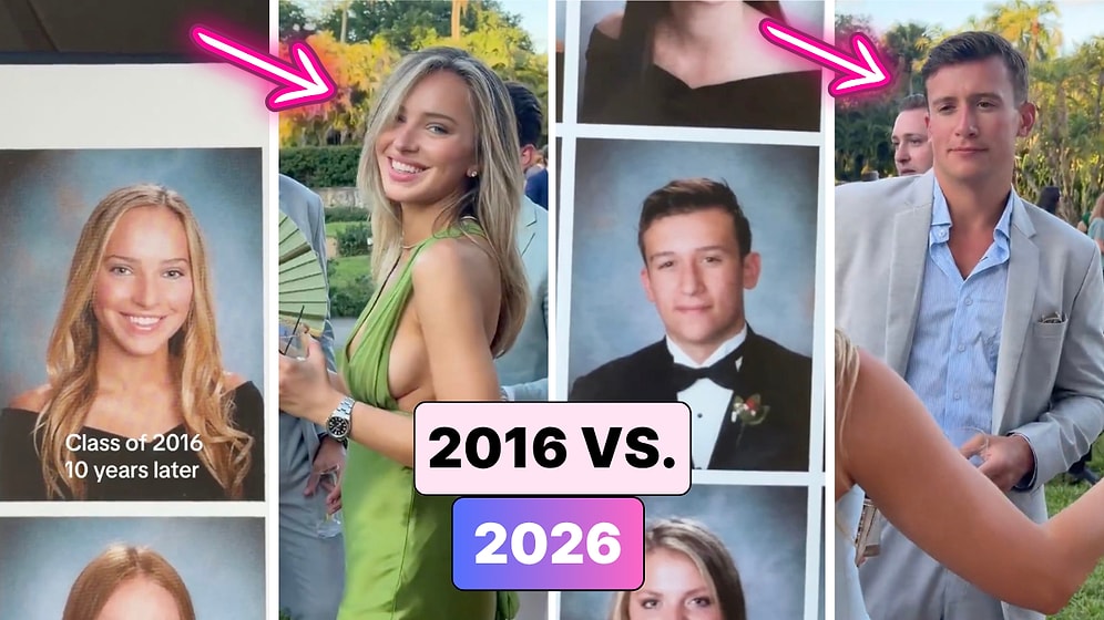 10 Yıl Sonra Bir Araya Gelen Lise Arkadaşları Yıllık Fotoğrafları ile Şimdiki Görünümlerini Karşılaştırdı