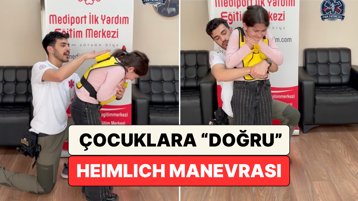 Bir İlk Yardım Eğitmeni Çocuklara Doğru Heimlich Manevrası Tekniğini Gösterdi