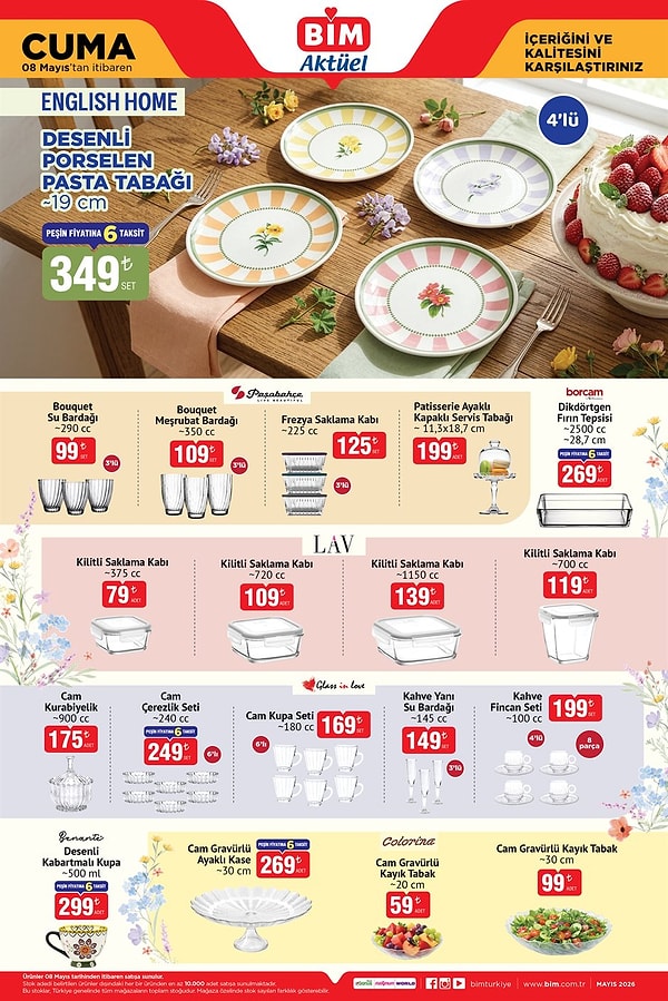 English Home Desenli Porselen Pasta Tabağı 349 TL
