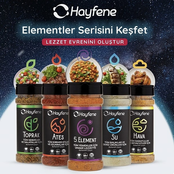 Hayfene Element Serisi 5'li Paket, %35 indirimle mutfaklarınıza gurme bir dokunuş katıyor.