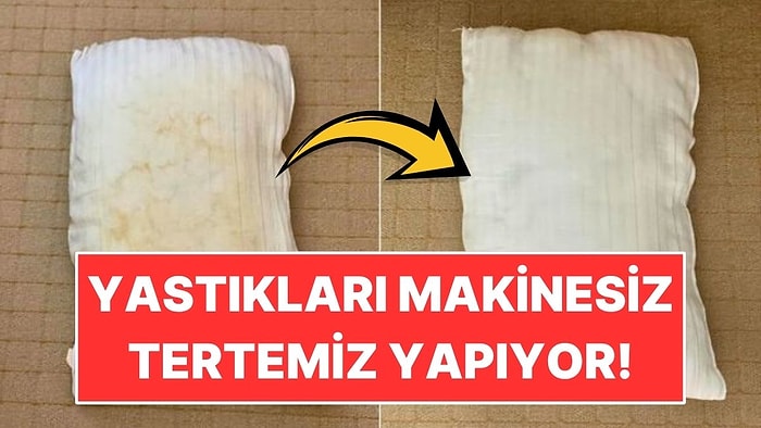 Yastıkları Makineye Atmadan Temizlemenin En Kolay Yolu! Bembeyaz Yapıyor