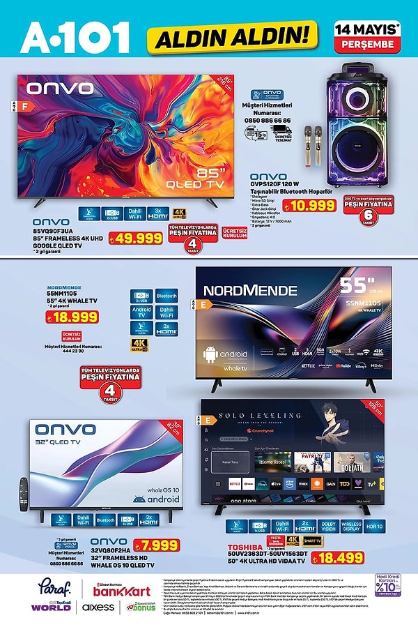 Onvo Taşınabilir Bluetooth Hoparlör 10.999 TL