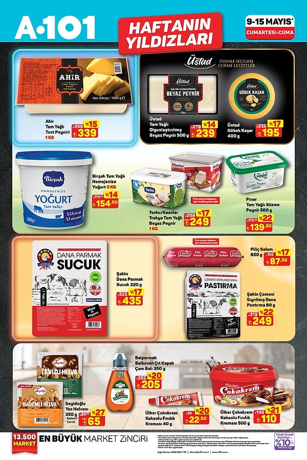 Ahir Tam Yağlı Tost Peyniri 1 Kg 339 TL