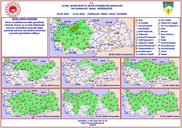 The General Directorate of Meteorology (GDM) has released the weather forecast for the period of May 9-15.